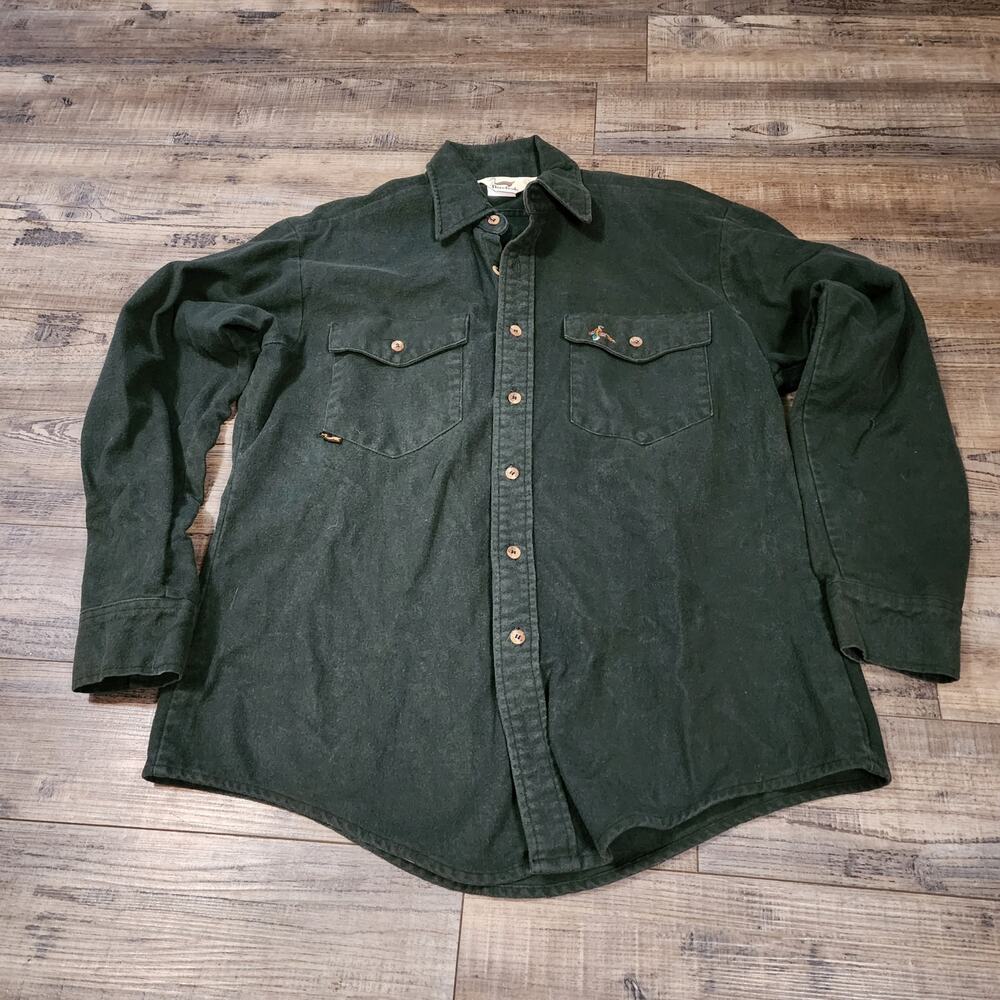 Vintage Duxbak Green long sleeve green shirt size Large 2460
